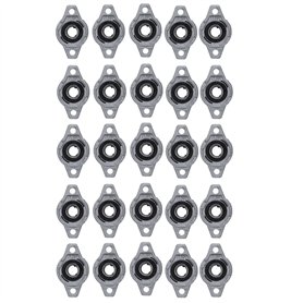 LLKOZN Lot de 20 blocs de roulement à bride FL001 - Alliage - 12 mm - Auto-alignant