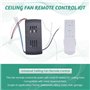 CAIONPLE Kit de Télécommande Universelle pour Ventilateur de Plafond 50W à 6 Vitesses avec Fonction de Minuterie pour Éclairage 