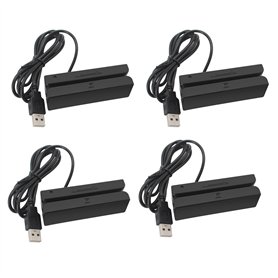 Dxoniislh 4X MSR90 USB Lecteur de Carte à Bande MagnéTique Lecteur de Carte Bande 3 Pistes Mini Swiper pour USB PC