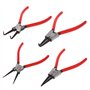 Xbsduih Lot de 4 pinces pour anneaux élastiques 180 mm pour anneaux élastiques pinces pour anneaux élastiques pinces courbes int