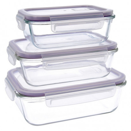 Ensemble de Boîtes à Lunch Quid Frost (3 pcs) Verre 0,37 - 0,64 - 1,04 l 36,99 €