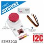 Giwnhvx Joystick2 Unité Effet Hall Joystick Intégré STM32 STM32G030 Communication I2C LED RVB