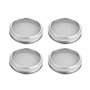 Xbsduih Couvercle de Bocal Germoir en Acier Inoxydable Argenté de 4 Pièces, de 86 mm de Diamètre, pour Bocal Large à Ouverture L