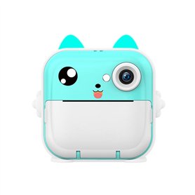 Dunlea 32G Memory Children Mini Camera HD Digital Photography Camera Instant Print Camera pour Girl Blue