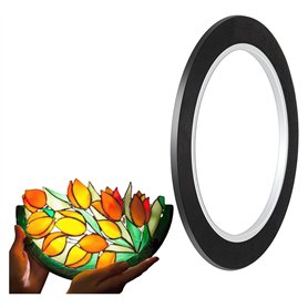 Giwnhvx Lignes de Plomb en PET Noir pour Vitraux Bandes de Plomb pour Vitraux 3 mm 216 Pieds pour Surfaces de Peinture sur Verre