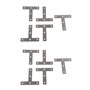 Lot de 10 équerres plates en forme de T 80 mm x 80 mm