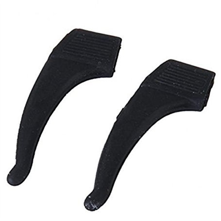 Doumneou 3 Paires Crochets d'oreille Supports de Lunettes Anti-Glisse en Silicone - Noir