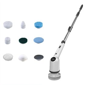 Ujjdwiurgh Épurateur Électrique pour Le Nettoyage avec 9 Têtes de Brosse Remplaçables Brosse de Nettoyage sans pour Salle de Bai