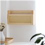 Nettoppo 1 PCS Porte-Revues Mural avec Support de Fichiers en Rotin, Couleur Bois, Porte-Dossiers Suspendu en Bois, Étagère en R
