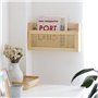 Nettoppo 1 PCS Porte-Revues Mural avec Support de Fichiers en Rotin, Couleur Bois, Porte-Dossiers Suspendu en Bois, Étagère en R