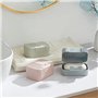 SAROAD Récipient à savon de voyage, porte-savon de voyage, boîte à savon avec couvercle, porte-savon de voyage portable bleu