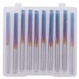 Jufjsfy 10pcs 3.175 Fraise d'Extrême Droite Revêtement de Bec Bleu 2 Fraise de Carbure de Flûte Fraise pour MDF Plastique Bit