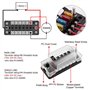 iToQ 2X Boîte à Fusibles à Lame de Bloc de Fusible à 6 Voies avec Bus Négatif - ATC/ATO pour Bateau Yacht Véhicule Auto RV Voitu