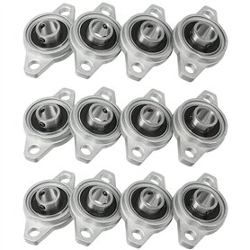 Bonkshire KFL001 Lot de 12 roulements à paliers auto-alignants 12 mm avec palier à bride en alliage de zinc Boîtier de roulement