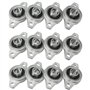 Bonkshire KFL001 Lot de 12 roulements à paliers auto-alignants 12 mm avec palier à bride en alliage de zinc Boîtier de roulement