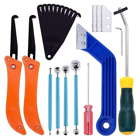 Plouluyt L'Ensemble D'Outils de Retrait de Coulis de 22 PièCes Contient un Couteau de Scie à Coulis