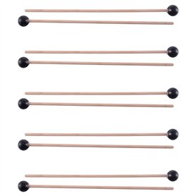 ZIUTPDAX Lot de 10 baguettes en caoutchouc souple avec poignée en bois pour glockenspiel