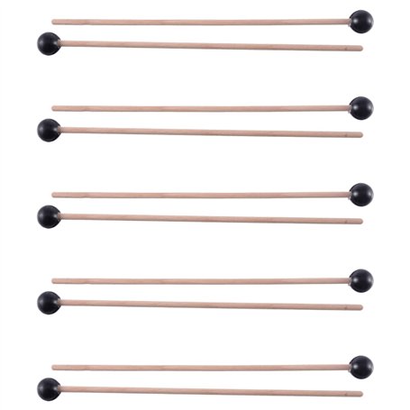 ZIUTPDAX Lot de 10 baguettes en caoutchouc souple avec poignée en bois pour glockenspiel