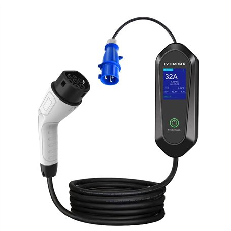 Luobannm Chargeur de Véhicule Électrique Portable Monophasé 32A 7kW avec Contrôle WiFi et Bluetooth