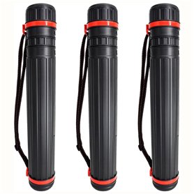KIKAPA Lot de 3 tubes télescopiques en plastique PE noir pour affiches