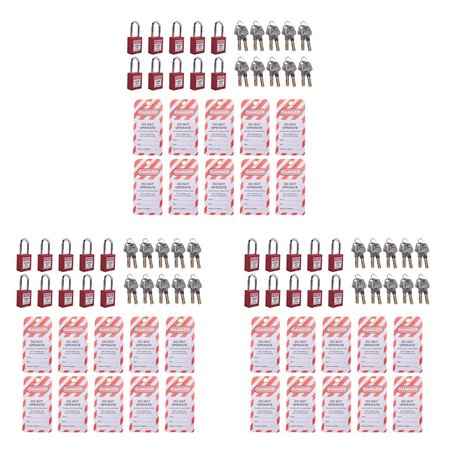 Fivetwofive 30 de Verrouillage Rouges avec 30 ÉTiquettes de Verrouillage