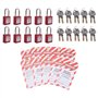 Fivetwofive 30 de Verrouillage Rouges avec 30 ÉTiquettes de Verrouillage, CléS DifféRentes, Serrures de SéCurité Conformes (Roug