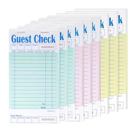 SOFORFREEM Paquet de 9 (450 Feuilles) Carnets de ChèQues pour Serveurs