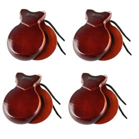 AMIUHOUN 4 PièCes Castagnettes Espagnoles Castagnettes de Flamenco Traditionnelles Castagnettes à Percussion à Main en Bois Inst