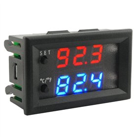 Lckiioy W2809 12V AC110-220V Ligne de Sonde Contrôle de TempéRature NuméRique Thermostat D'Affichage à LED avec Instrument de Co