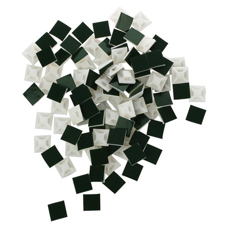 Sujurio 100 pieces Auto-Adhesif en plastique Serre-cable 3mm Attache de cable Base de Ventouse