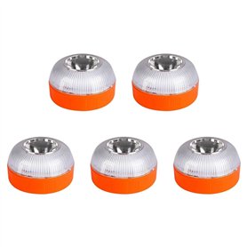 Rfeeuubft 5Pcs V16 Feux de Signalisation LED d'urgence Blancs et Jaunes avec Une Base Magnétique