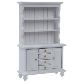 Nicfaky Bibliotheque Cabinet Multifonctionnel en Bois Mobilier Miniature pour 1/12 de Poupee - Blanc