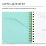 Wresetly Planificateur hebdomadaire mensuel pratique organiseur personnel bloc-notes agenda planificateur scolaire cadeau noir