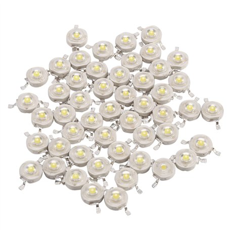 Mengmen 50Pcs 1W Diode Haute Blanc Froid Led Perles 1 Watt Lampe 3V-3.4V