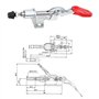 Daroplo Lot de 5 verrous de traction 301AM - Réglable - Pince de levage - Pince de levage - Pince à levier push-pull - Libératio