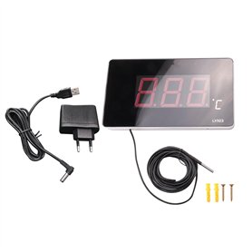 Bamberg ThermomèTre de Piscine avec Affichage LED et ThermomèTre à Sonde éTanche pour Aquarium D' Compteur de TempéRature ExtéRi