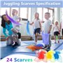 Kissmii Ensemble de 24 Pièces de Foulards de Jonglerie pour Enfants. Ensemble de Foulards de Danse pour Classe de Musique. Foula
