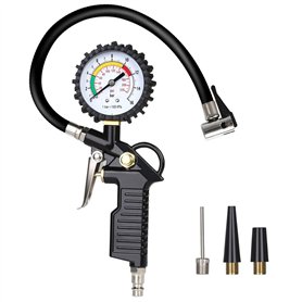 Geofray Gonfleur de Pneu de ManomèTre de Pneu de Voiture 220 PSI avec Compresseur d'air de ManomèTre pour Voitures Motos VéLos
