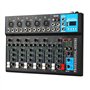 Sirxlevcy Mélangeur Audio Professionnel 7 Canaux avec Lecteur MP3 USB