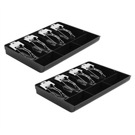 2X Pochette Rigide Caisse de Caisse Enregistreuse Classifier Magasin Caissette à Monnaie Coffret à Tiroir-Caisse Plateau à Tiroi