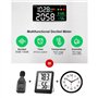 Nettoppo 4-En-1 Decibel Meter LED Decibel Meter Son Decibel Meter WiFi Wall Mounted Sound Level Meter Digital Clock Temperature 
