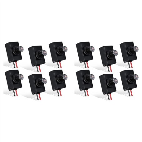 Fivetwofive 12 Paquets de Capteur Du CréPuscule à L'Aube pour L'ÉClairage ExtéRieur 120-277V Capteur de LumièRe à Cellule Photoé