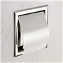 AuntYou Porte-papier toilette mural encastré en acier inoxydable, support de papier toilette de style moderne, distributeur de r