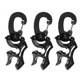 Briaatt 3 PièCes SéRies Clip de Support de Tuyau de PlongéE Pince de Tuyau Double BCD de PlongéE sous-Marine avec Boucle à Mousq