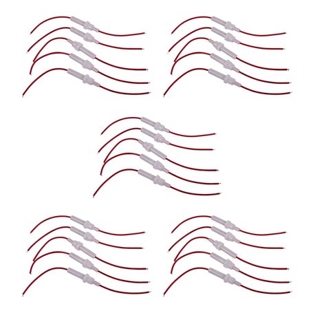 Iyalezirk Rouge Blanc Vis Bouchon En 6 mm X 30 mm Porte-fusible pour Tube 25 Pièces
