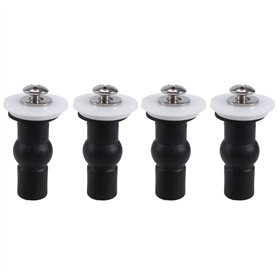 Asyduey Lot de 4 Vis de SièGe de Toilette CharnièRes de SièGe de Toilette Boulon Expansible éCrous SupéRieurs en Caoutchouc Fixa