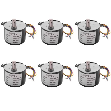 SAROAD Lot de 6 moteurs synchrone à aimant permanent 50 Ktyz Ac220 V 10 W 0