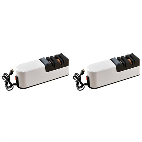 UrbanFlyingFox 2X Aiguiseur de Couteaux électrique USB Affûteur Réglable Automatique 3 étapes pour Couteaux Ciseaux Affûteur Dom