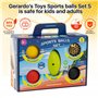 GERARDO'S Ensemble de Petites balles avec 5 Ballons de Sport - Ballon de Massage, Mini Le Ballon Basket, Mini Ballon de Foot, Ba