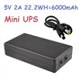 Jenbnoau Alimentation Sans Coupure Alimentation de Secours en Veille Mini UPS 6000MAh Batterie de Secours pour CCTV&WiFi Router 